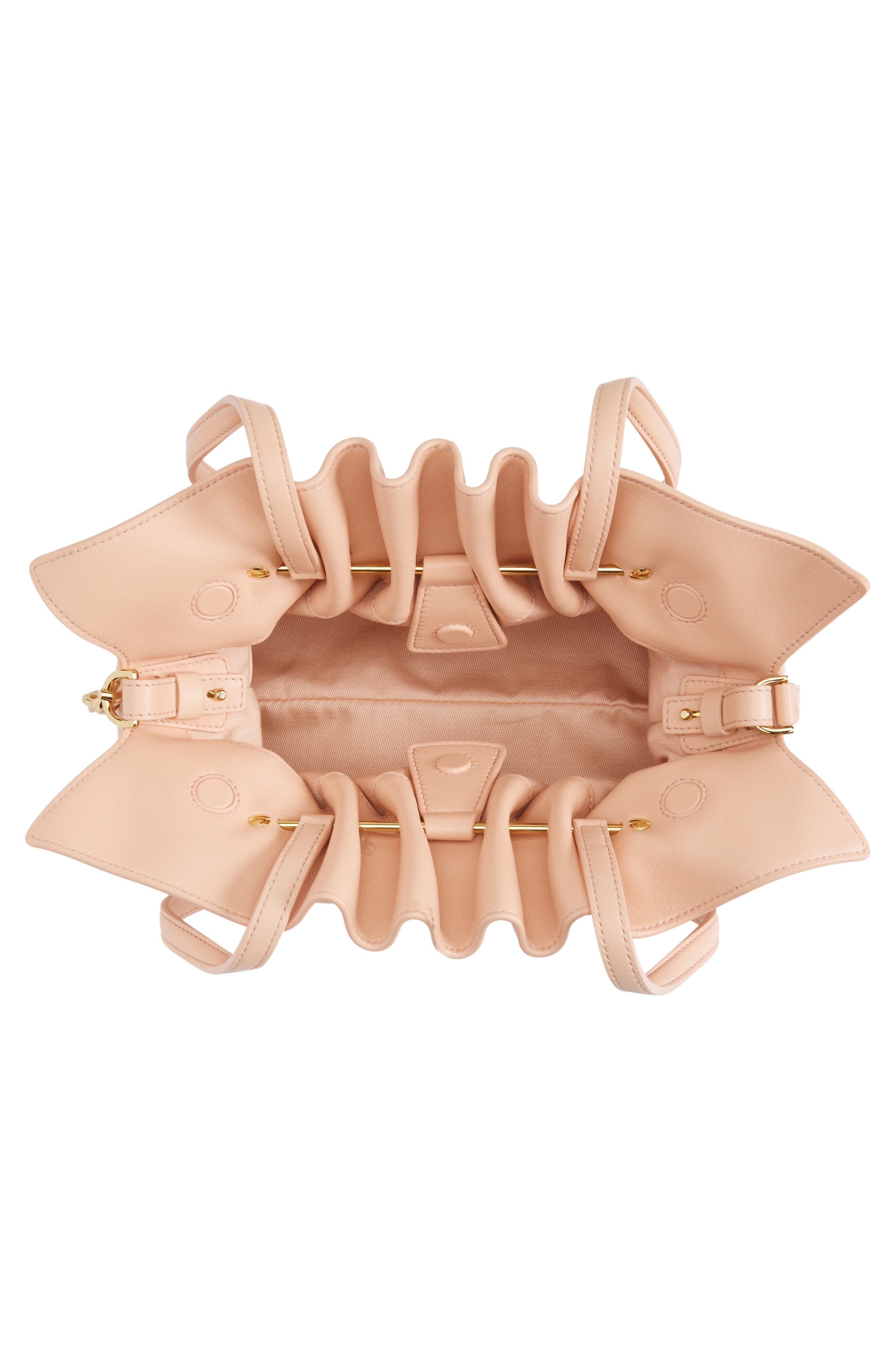 FERRAGAMO Small Gancio Piercing Soft Leather Shoulder Bag in Plaster at Nordstrom - 5