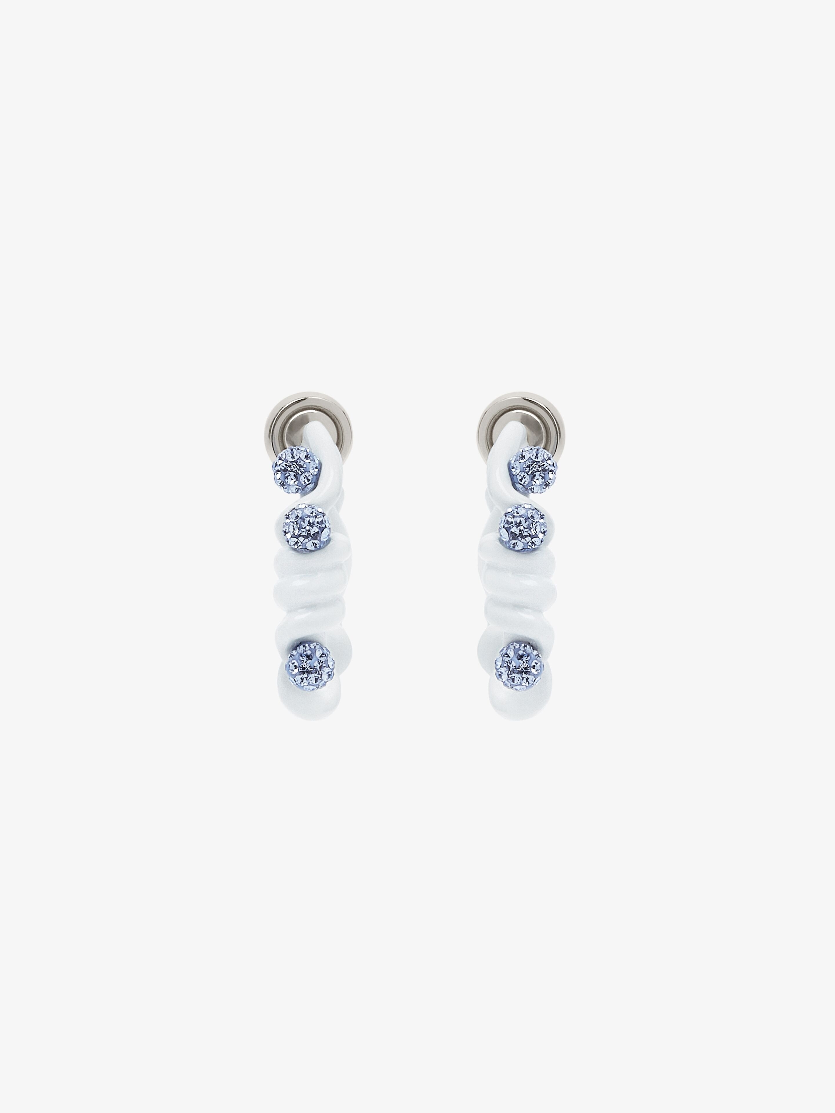 TWISTED EARRINGS IN METAL, ENAMEL AND CRYSTALS - 1