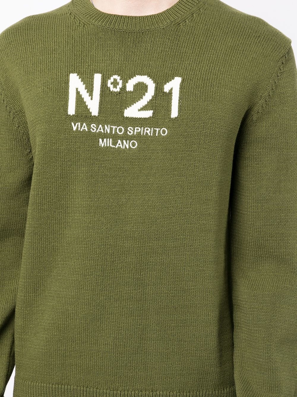 intarsia-knit logo jumper - 5