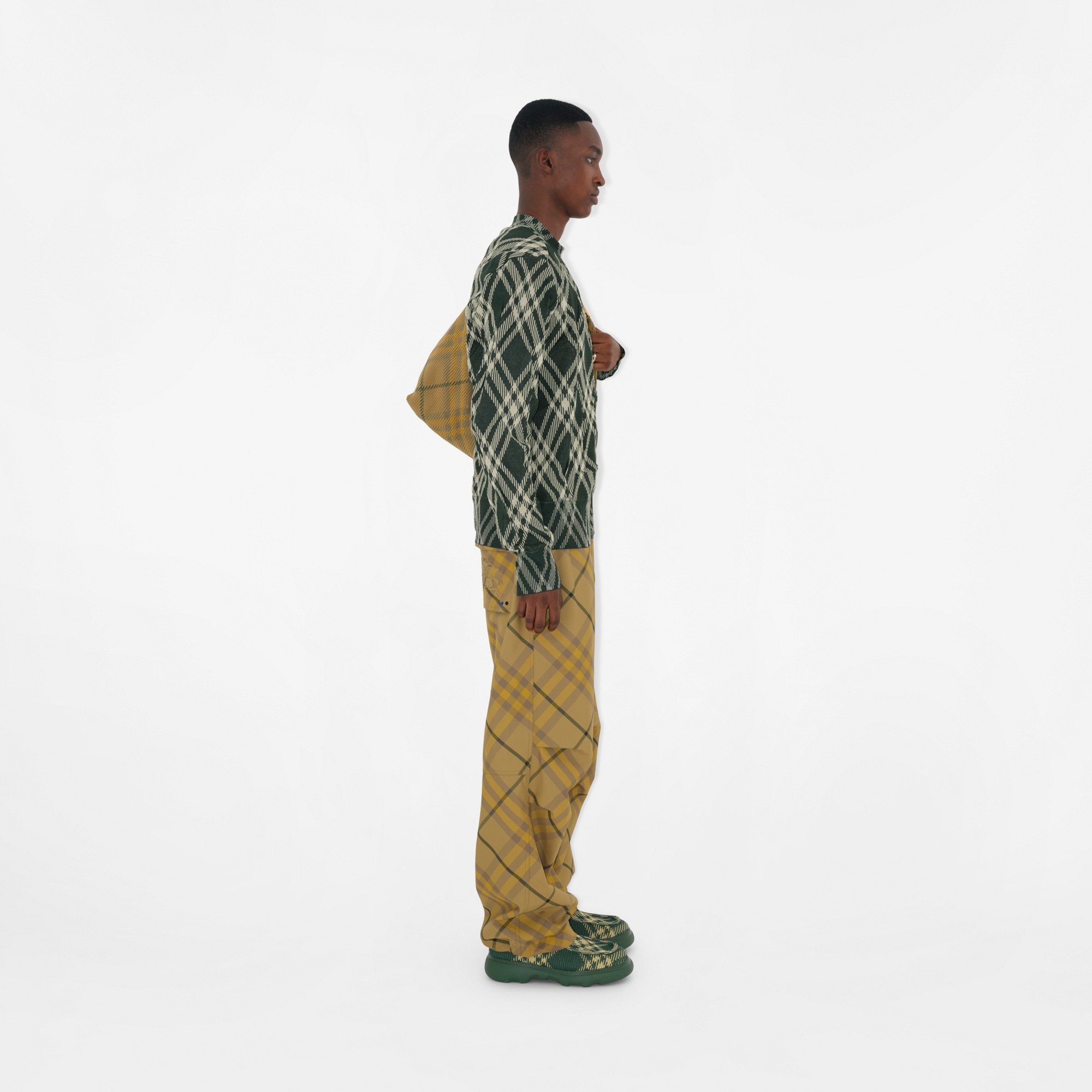 Check Cotton Blend Sweater - 3
