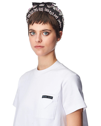 Prada Embellished satin headband outlook