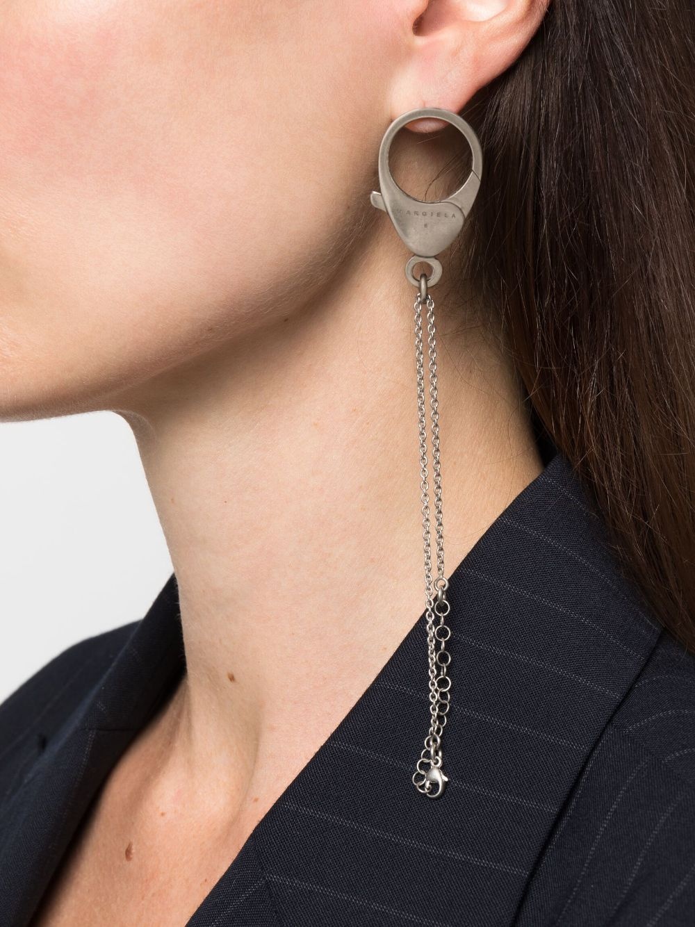 MM6 Maison Margiela hook-detail chain-link earring | REVERSIBLE