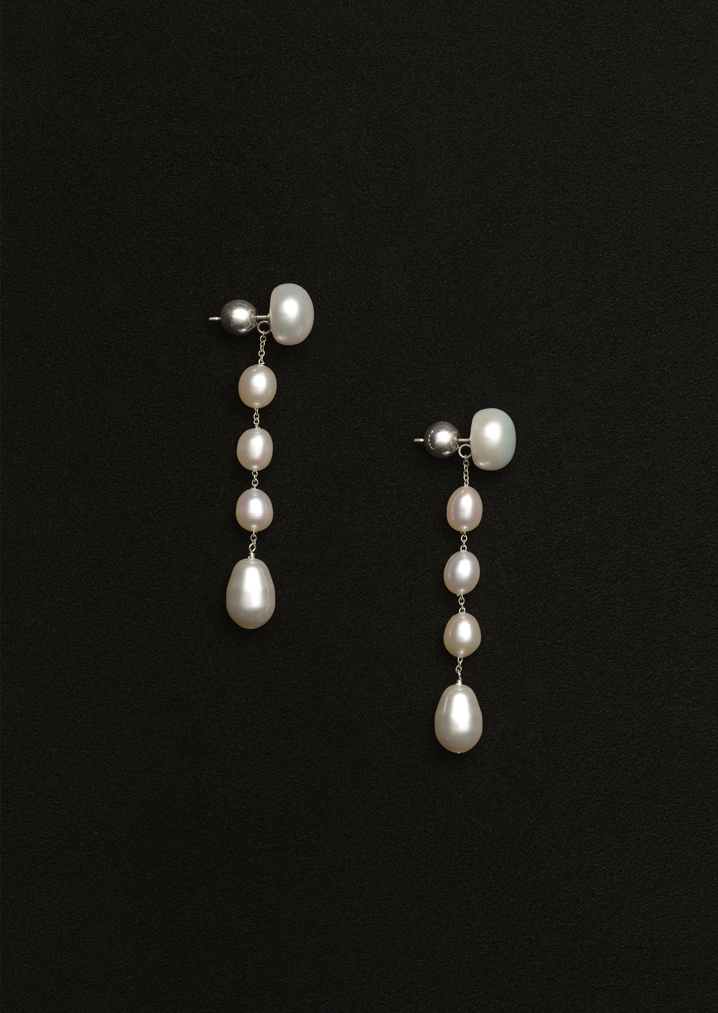 Small Passante Earrings — White Pearl - 4