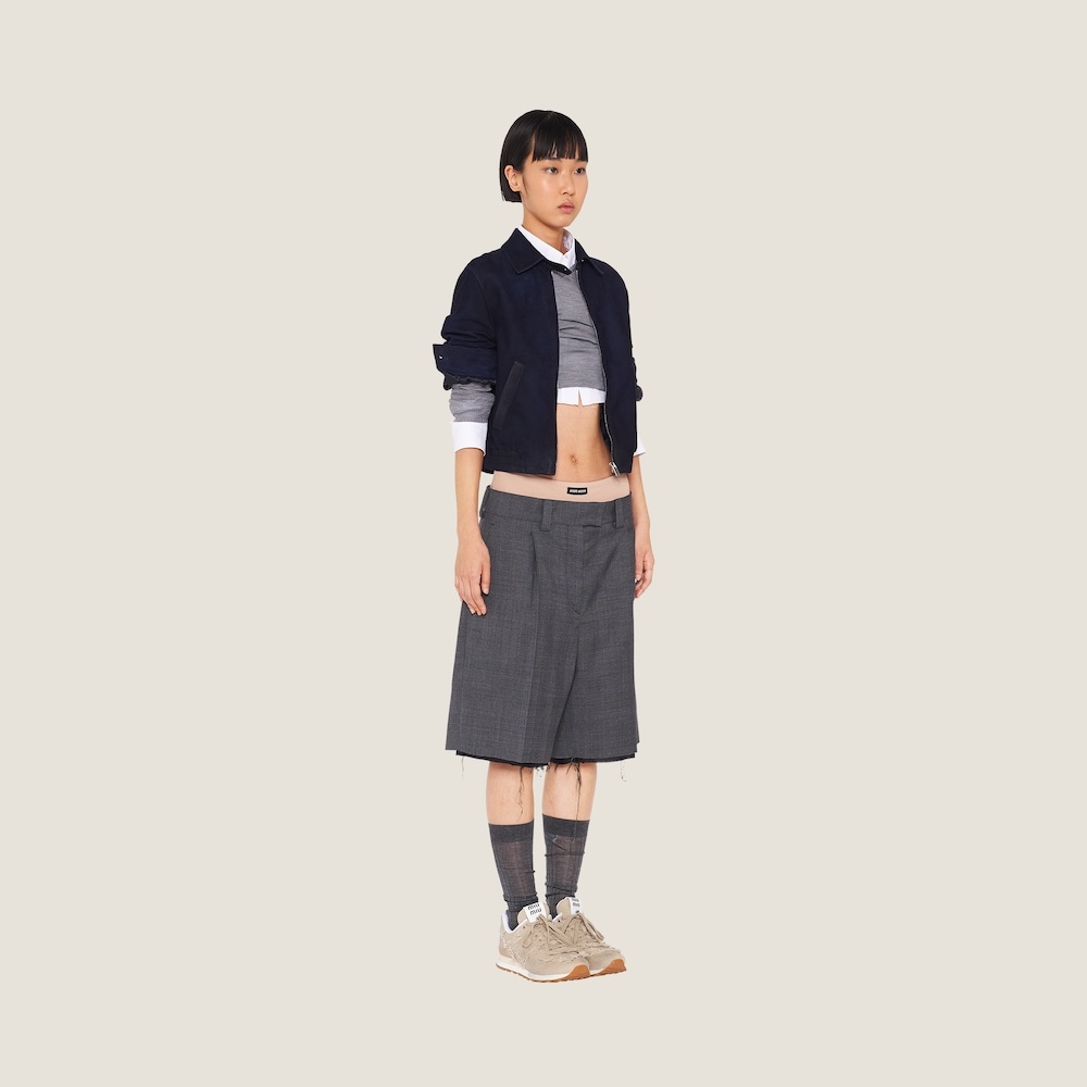 Embroidered Prince of Wales check Bermudas - 4