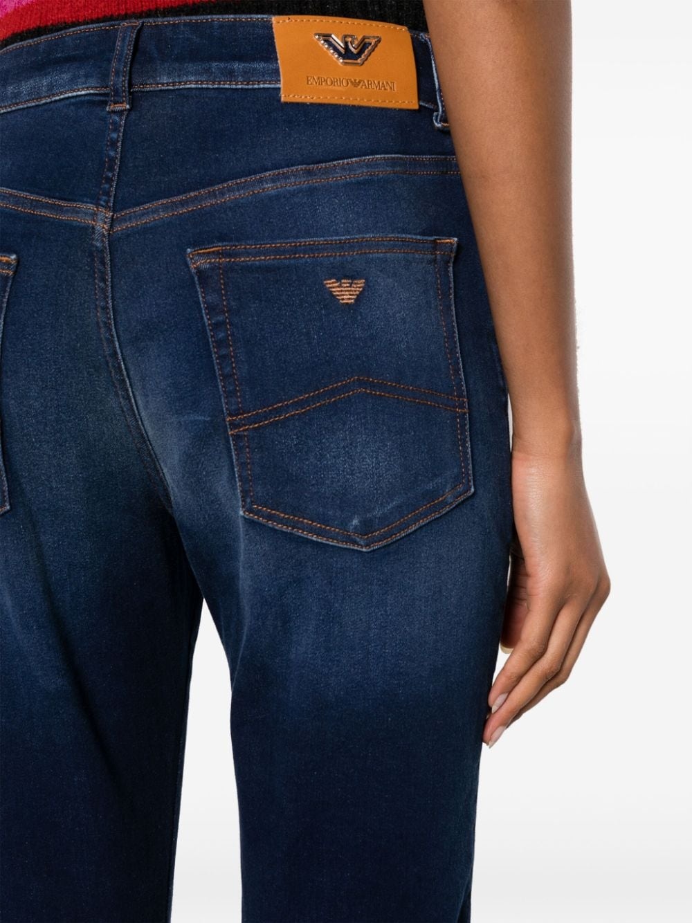 logo-embroidered slim-cut jeans - 5