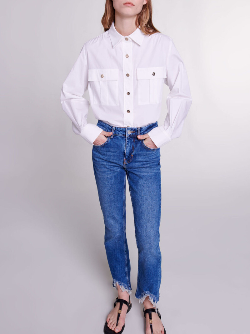 Slim-fit jeans, ripped at the bottom 6