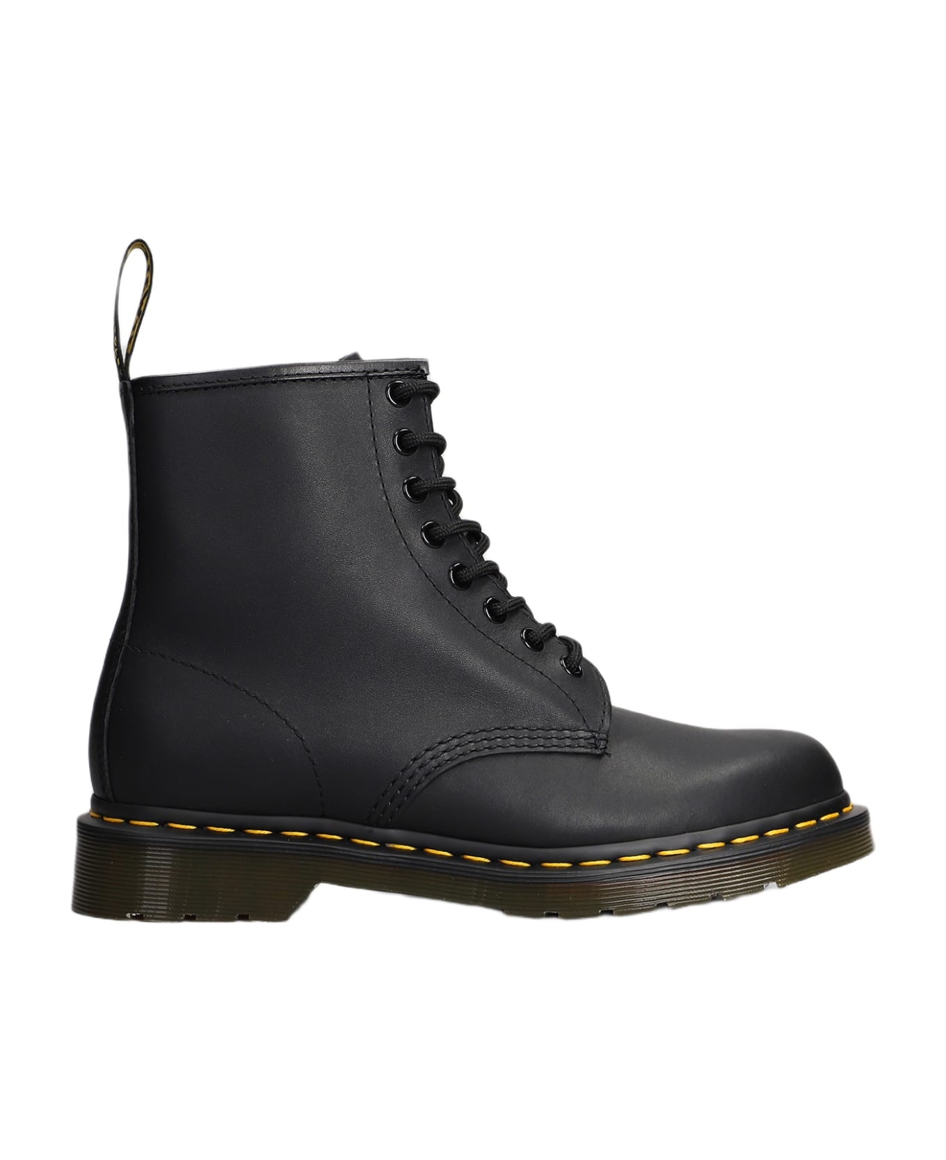 1460 Greasy Combat Boots In Black Leather - 1