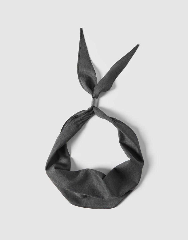 Virgin wool organza necktie with monili 1