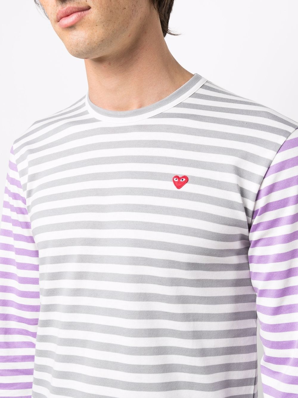 logo-embroidered striped T-shirt - 5