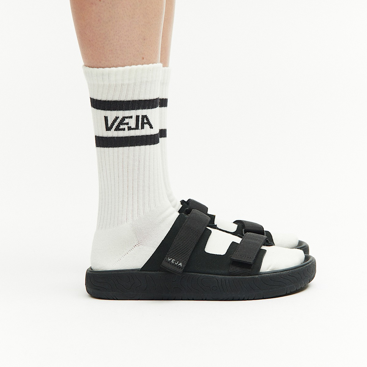 ICONIC SOCKS COTTON WHITE BLACK - 3