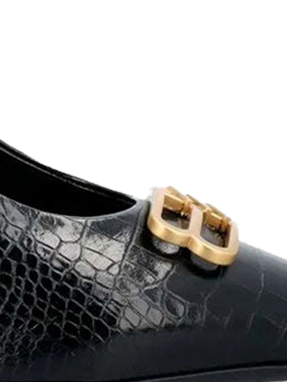 80mm Square Knife BB crocodile-embossed pointed pumps - 2