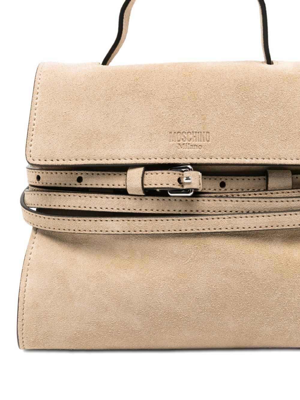 small Tie Me flap-closure suede tote bag - 4