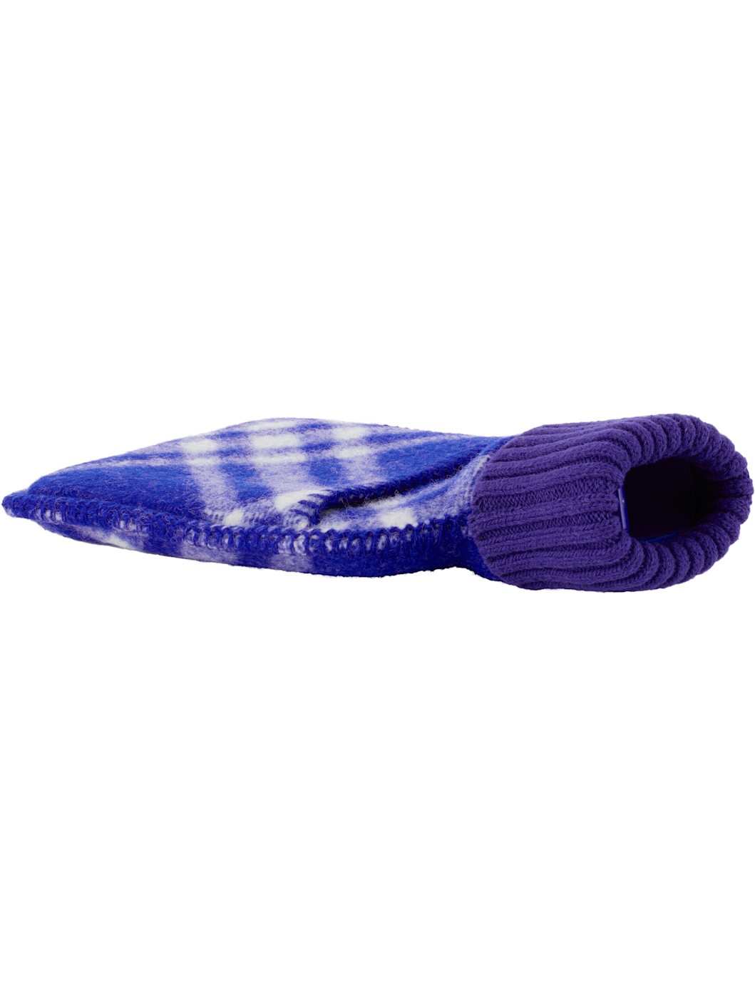 Navy Wool Check Hot Water Bottle - 3