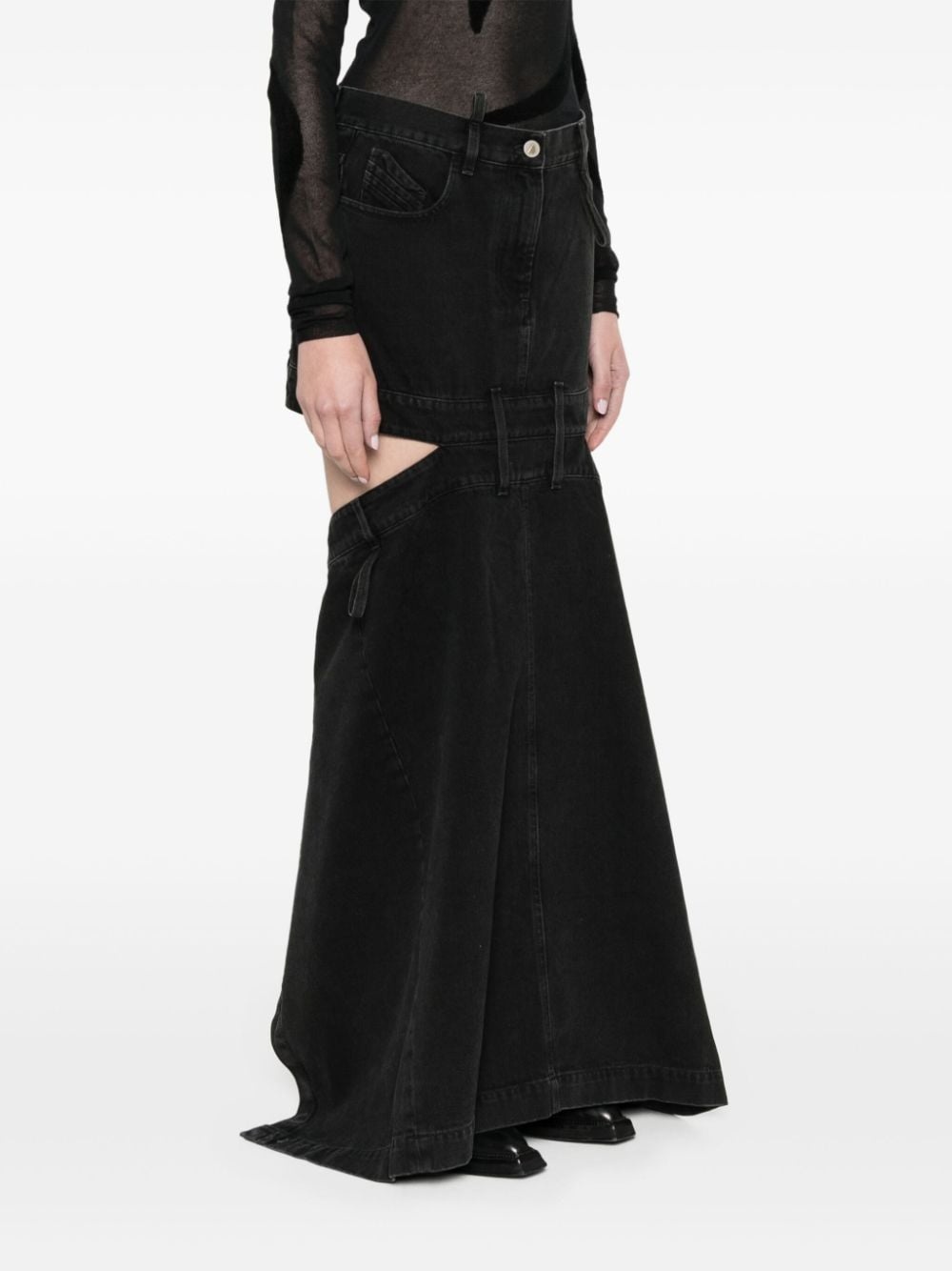 midi denim skirt - 3