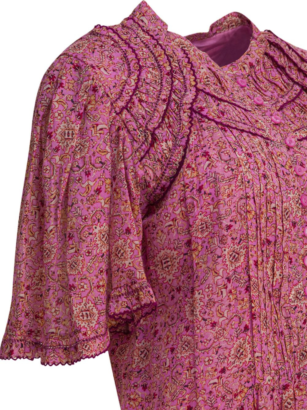 Celyana pleated floral-print mini dress - 4