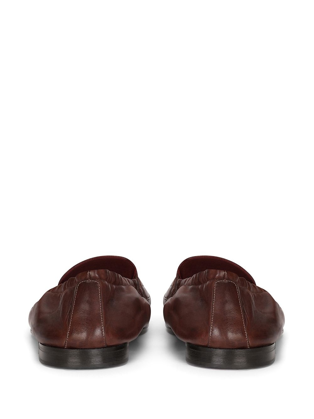 logo-embossed leather slippers - 3