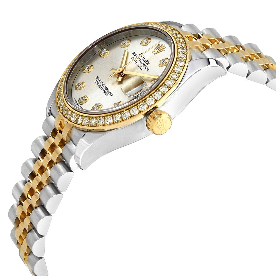 Rolex Datejust 31 Silver Diamond Dial Ladies Steel and 18kt Yellow Gold Jubilee Watch 278383SDJ - 2