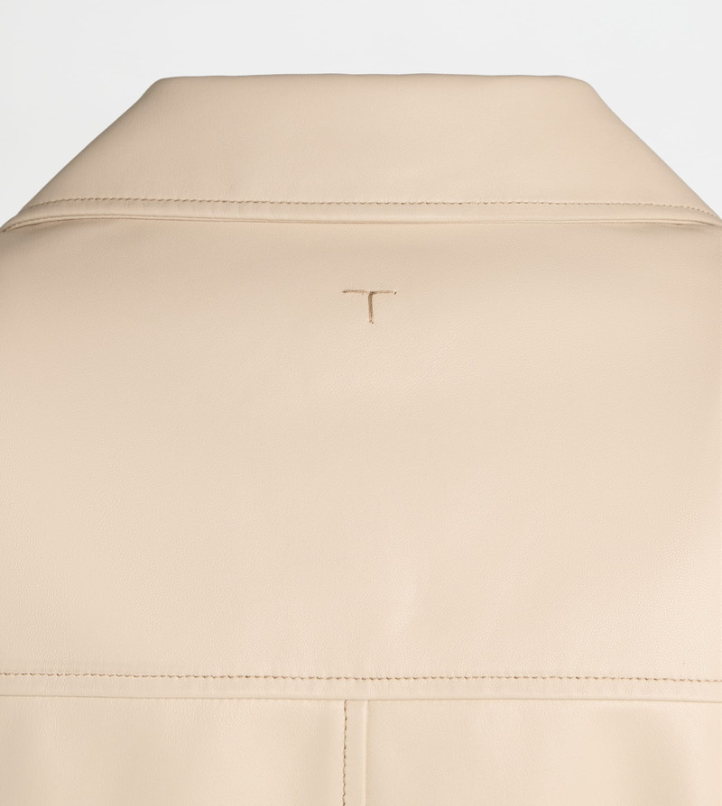 SAFARI JACKET IN LEATHER - OFF WHITE 2