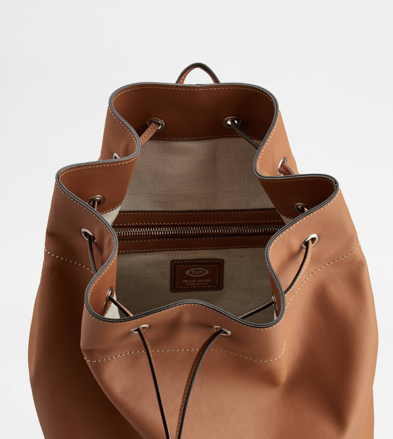 BAG IN LEATHER MEDIUM - BROWN 4