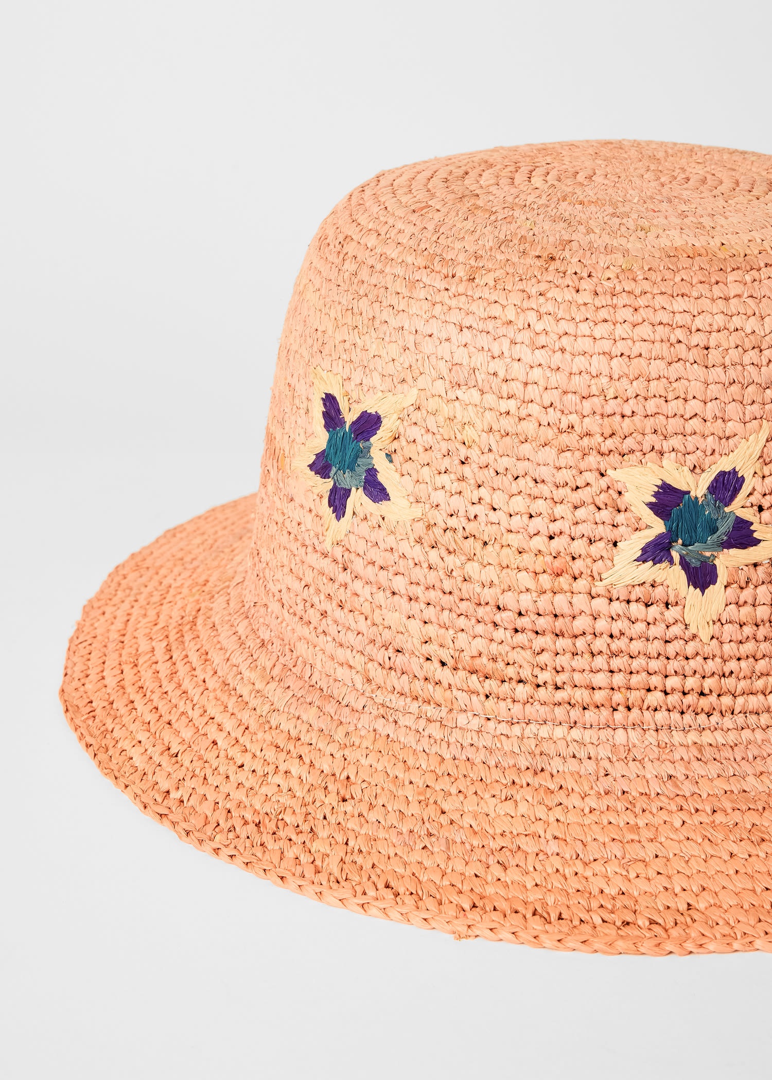 Pale Pink 'Sunflare Stars' Straw Hat - 2