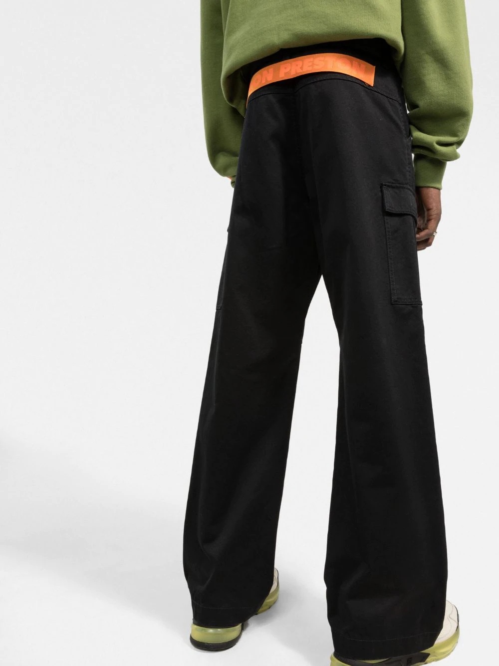 logo-tape detail cargo trousers - 3