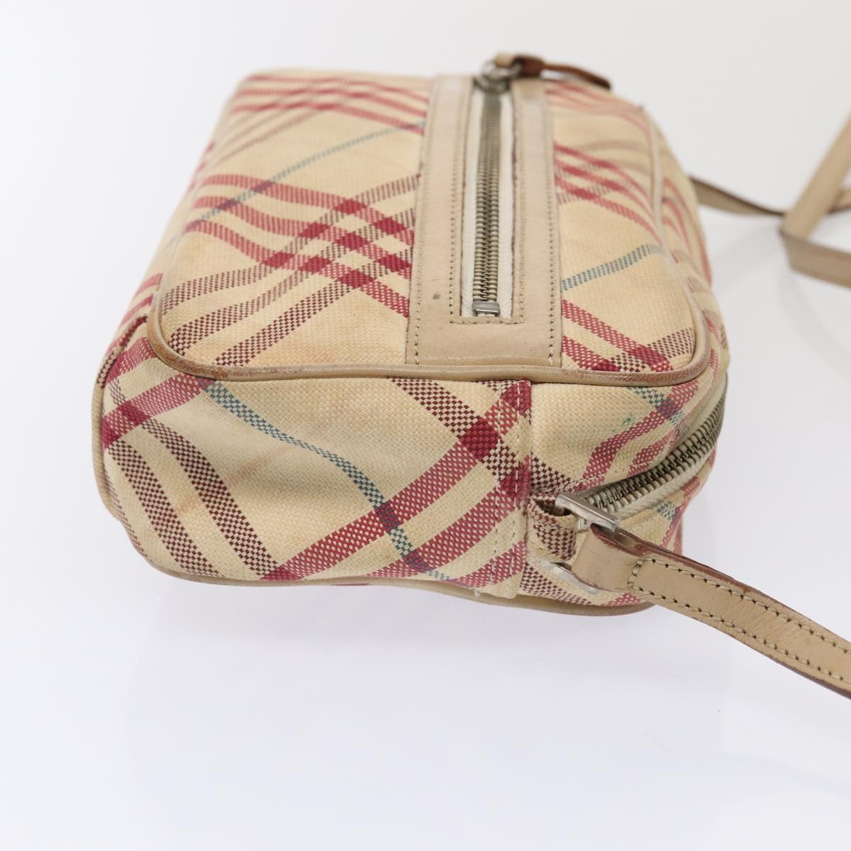 Burberry Nova Check Blue Label Shoulder Bag Canvas Beige Red - 3