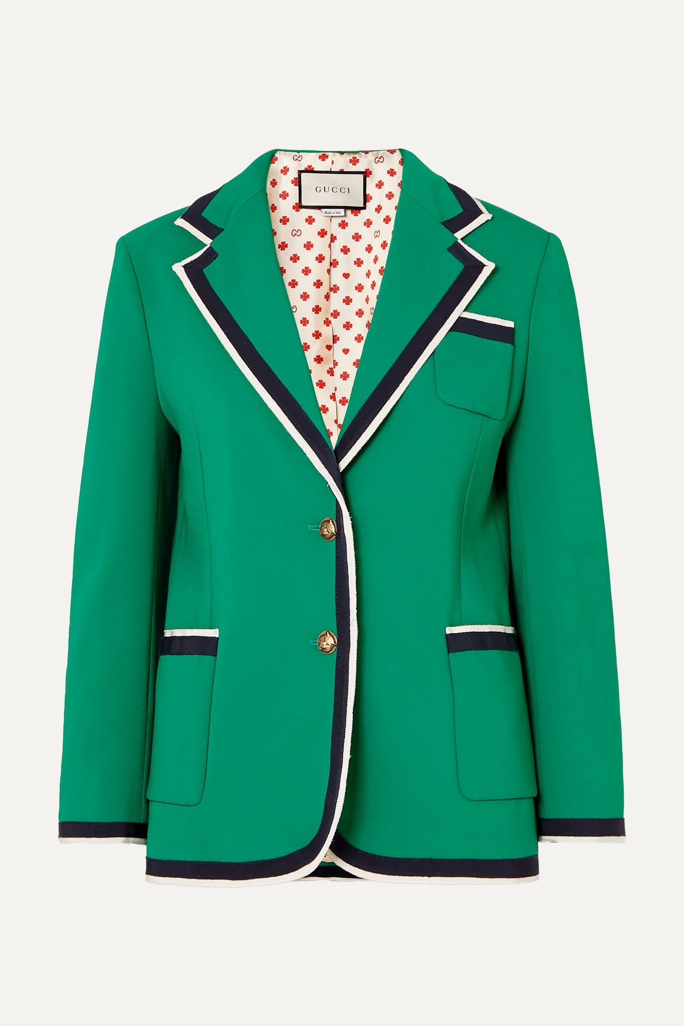 Grosgrain-trimmed cady blazer - 1