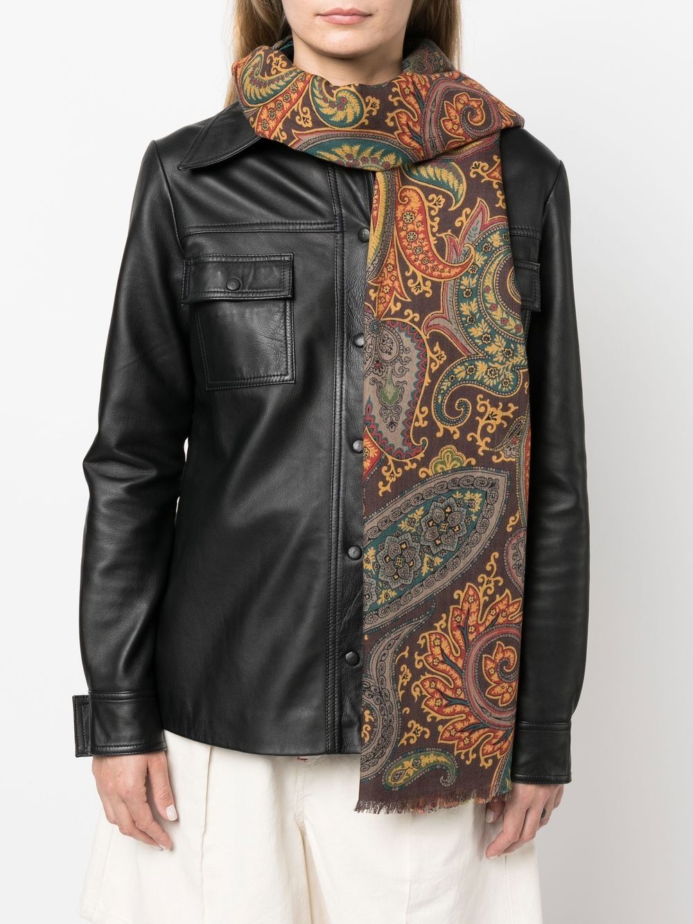 paisley logo-print scarf - 2