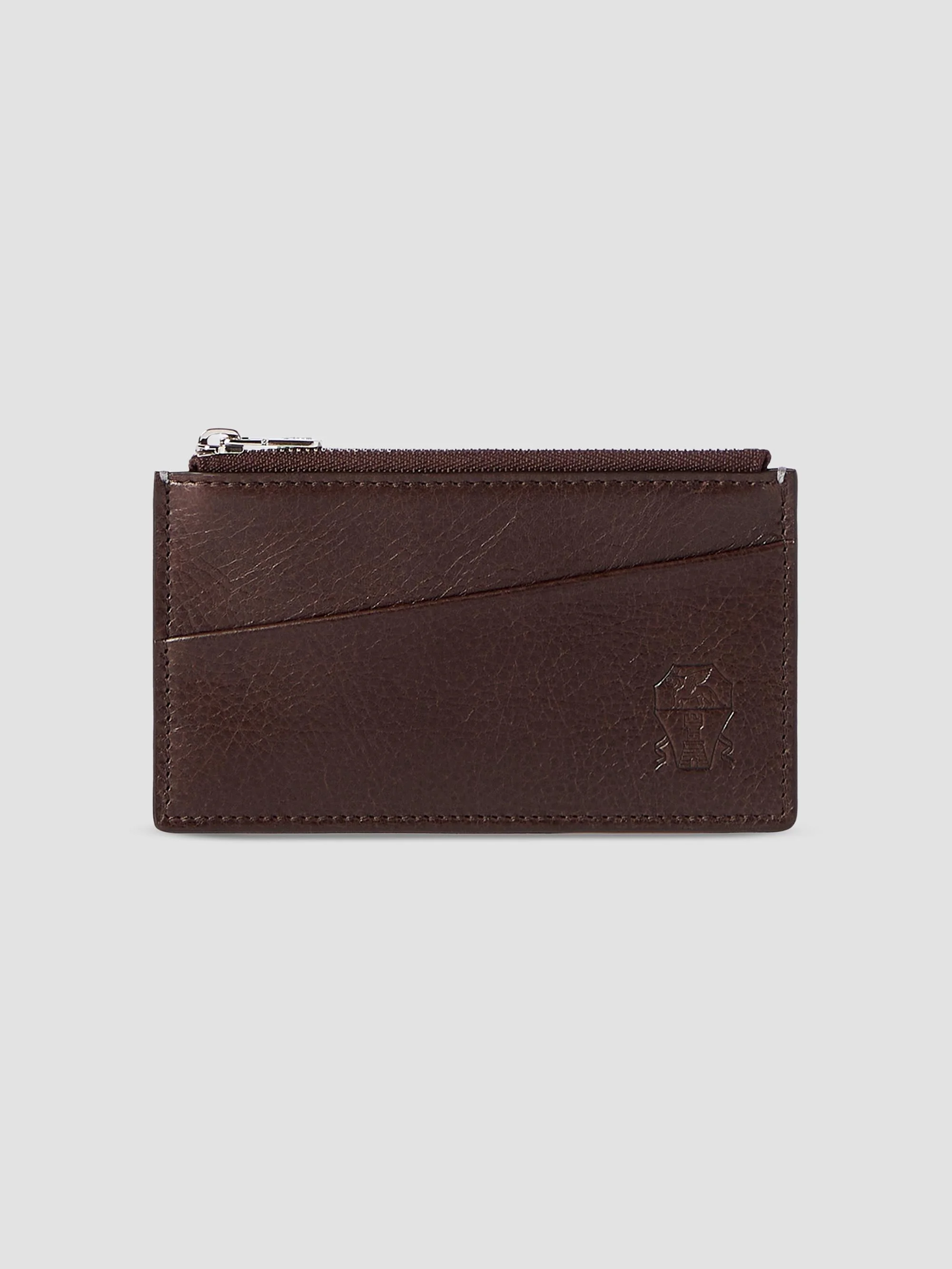 Grained Leather Travel Pochette - Brown - 1