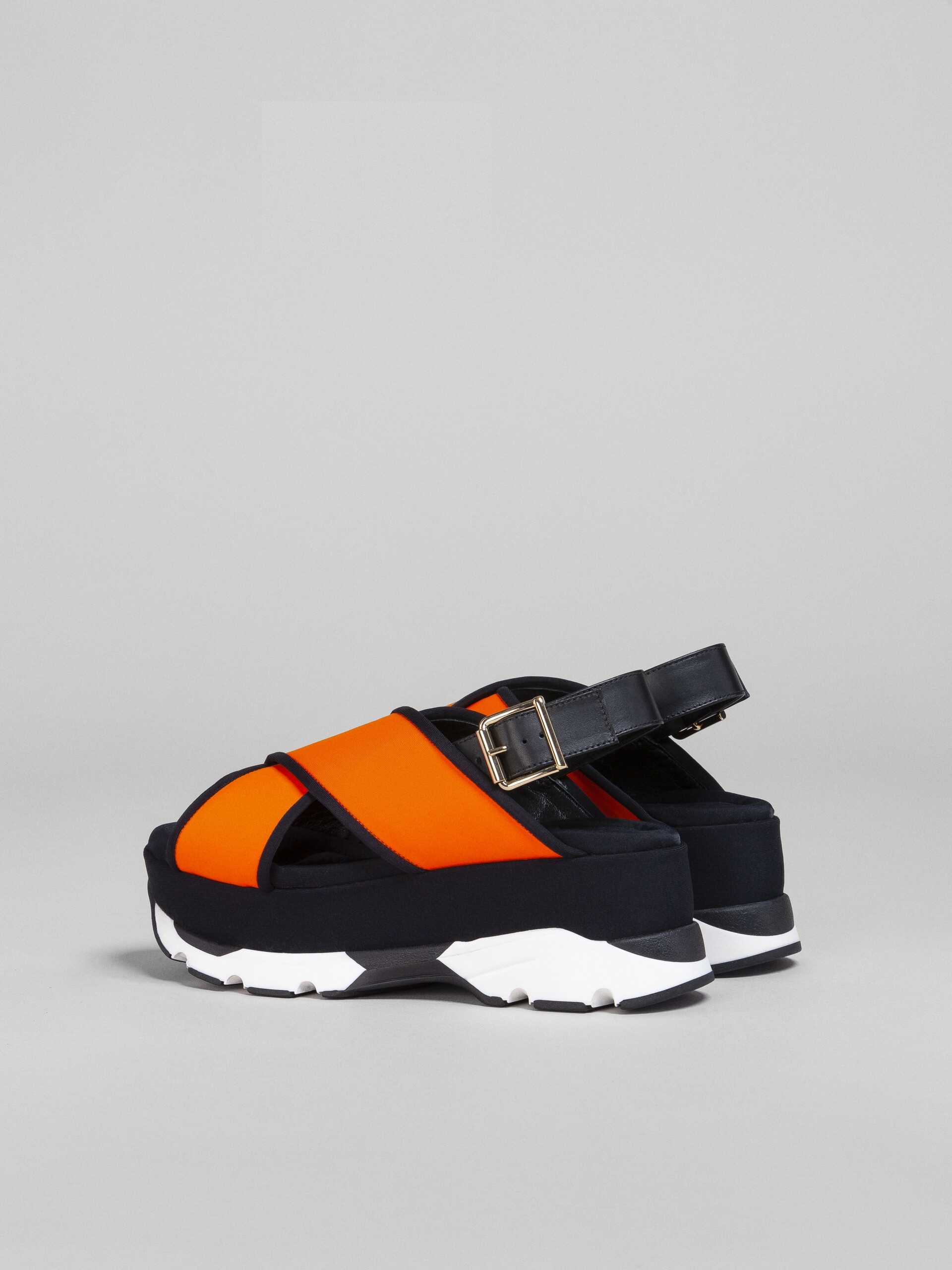 ORANGE TECHNICAL FABRIC CRISS-CROSSWEDGE SANDAL - 3
