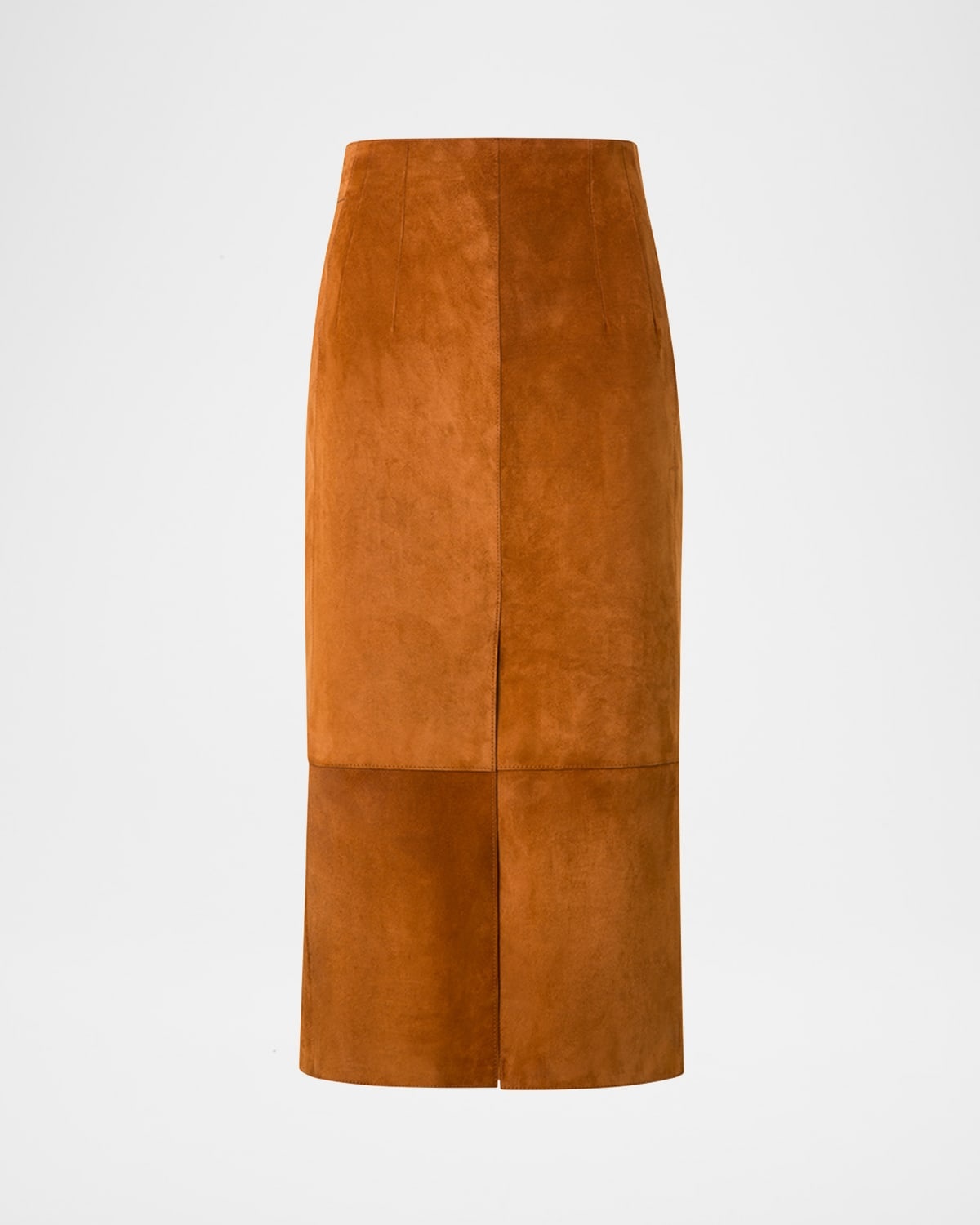 Lamb Suede Slit Midi Pencil Skirt - 1