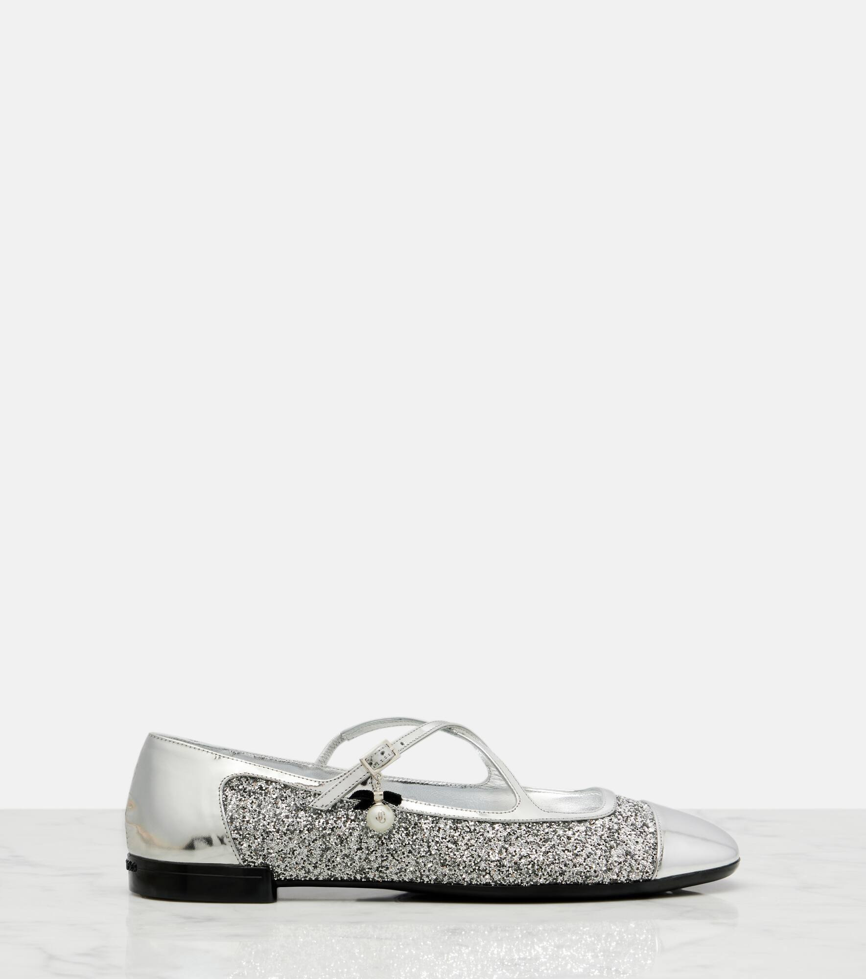 Eleri glitter leather ballet flats - 4