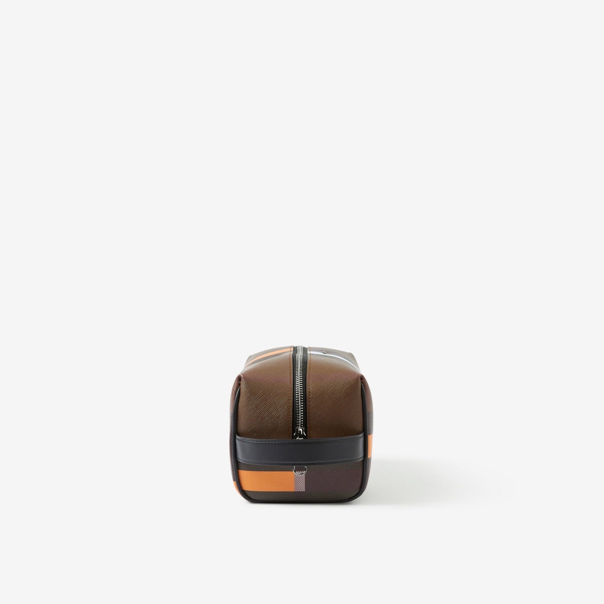 Check and Leather Travel Pouch - 2