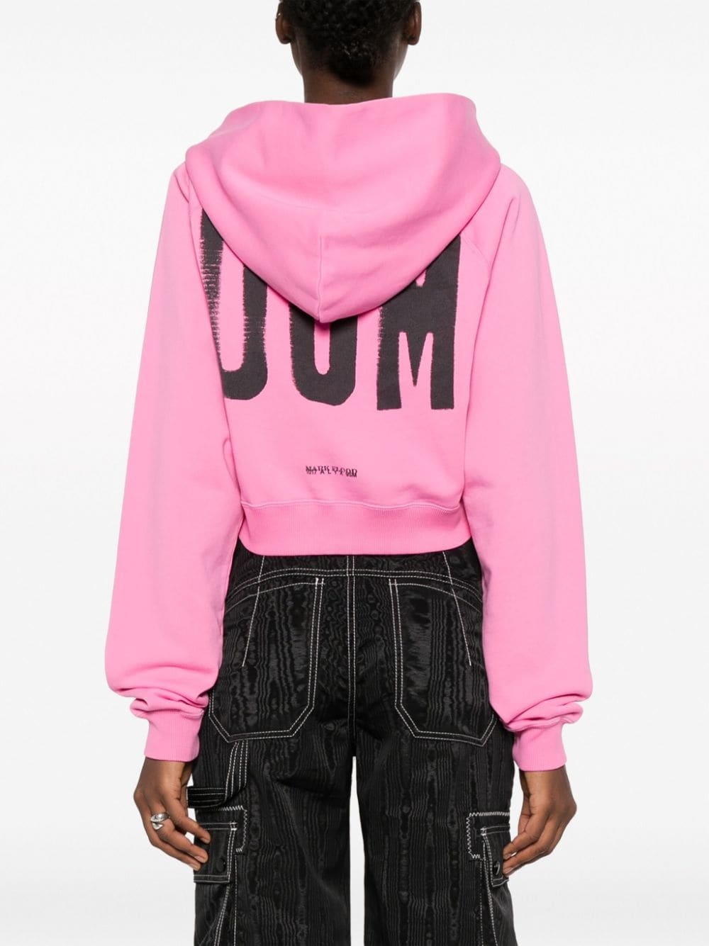 graphic-print cropped hoodie - 4