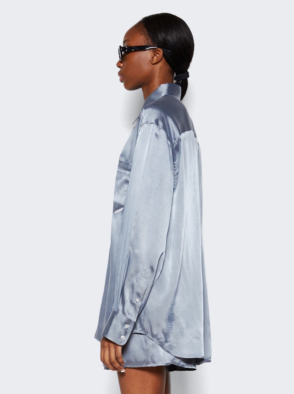 Button Up Boyfrined Shirt Oxford Blue - 4