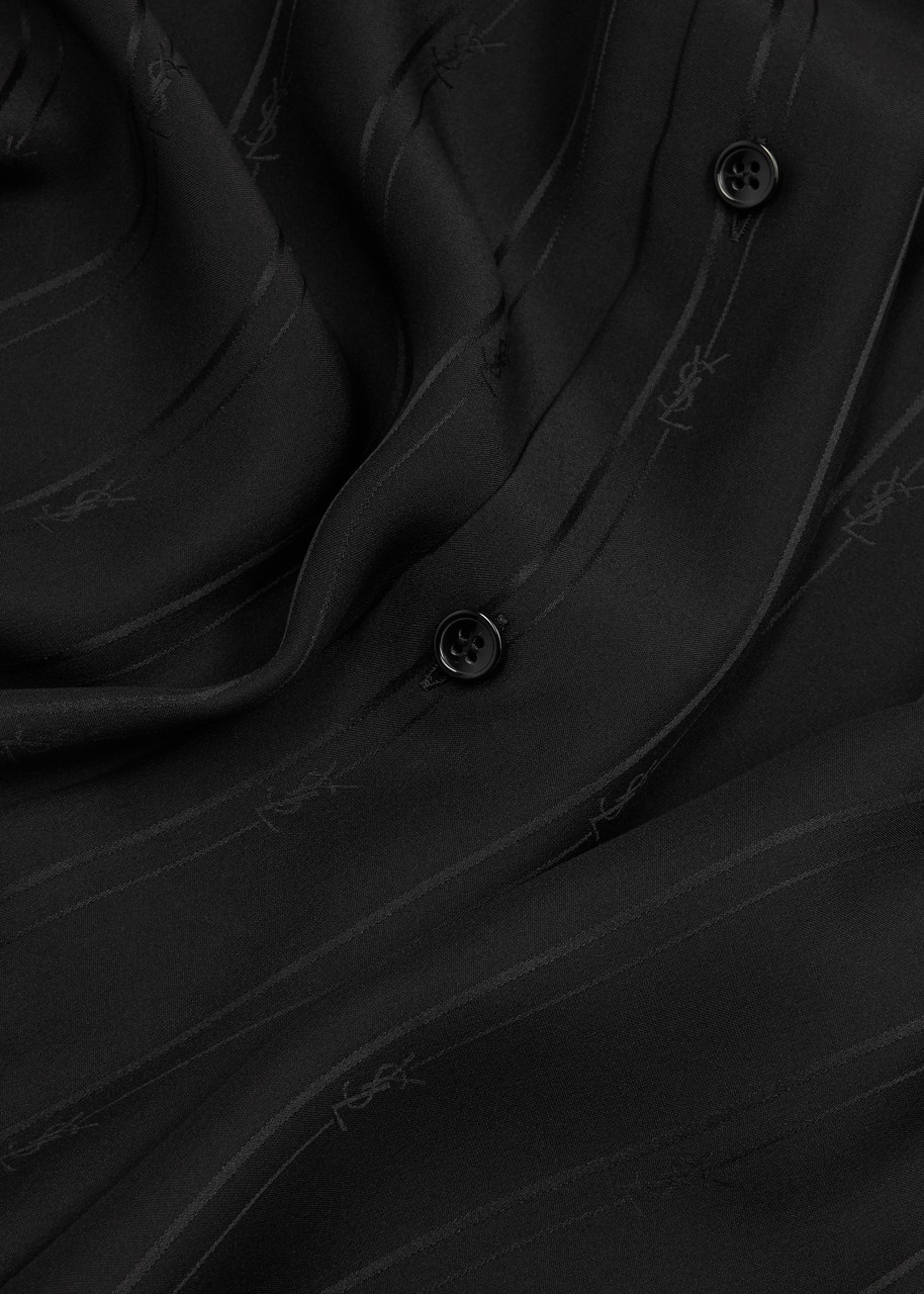 Cassandre logo-jacquard silk shirt - 6