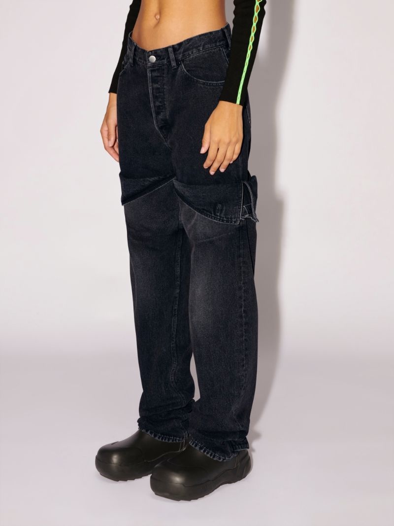Detailed Denim Pants - 5