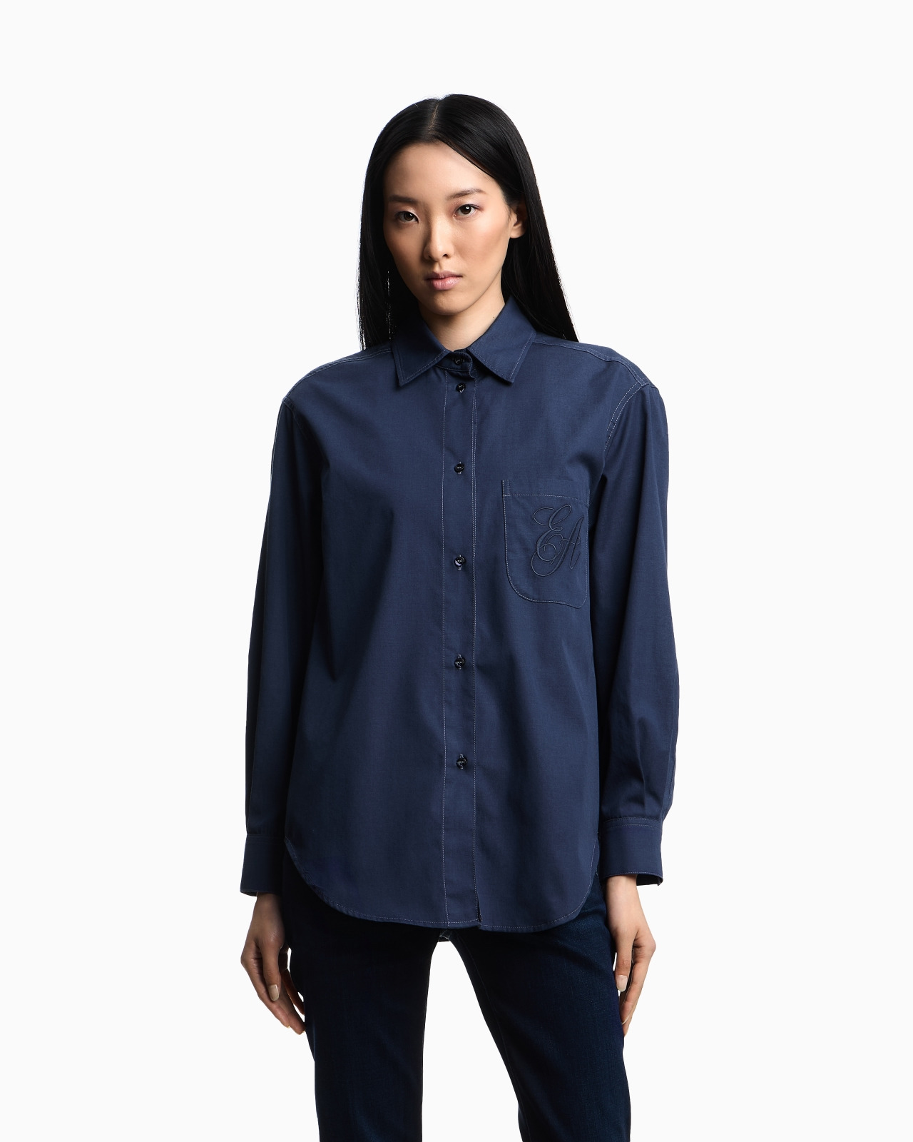 YARN-DYED SHIRT WITH EMBROIDERED LOGO - 4