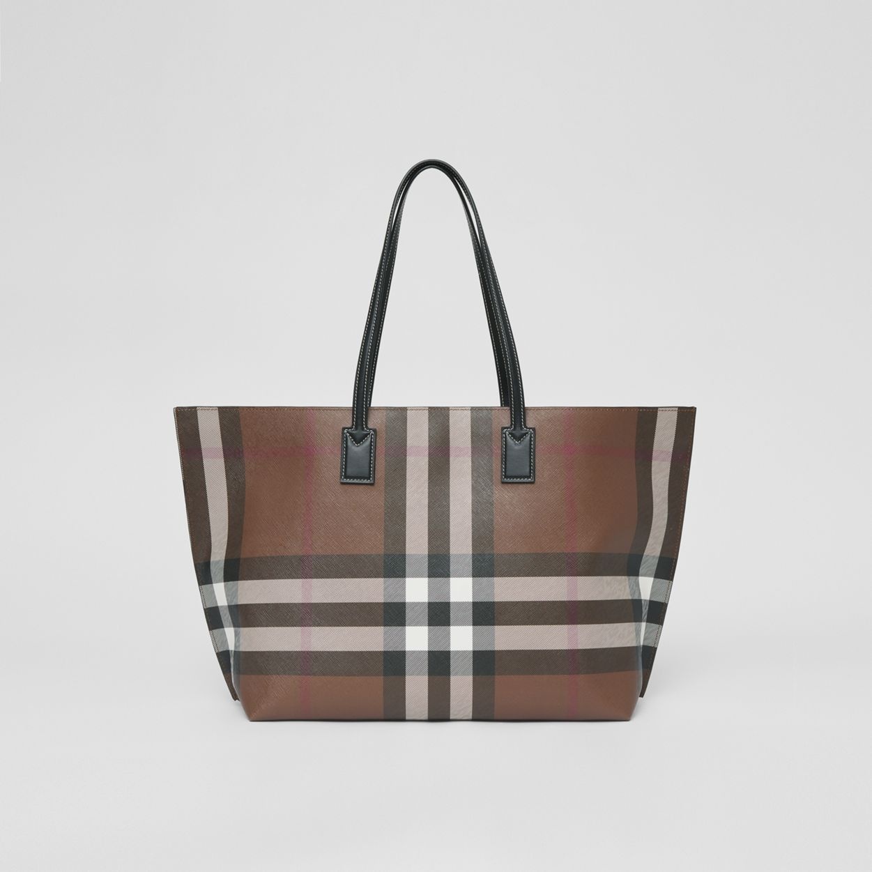 Medium Check and Leather Tote - 8