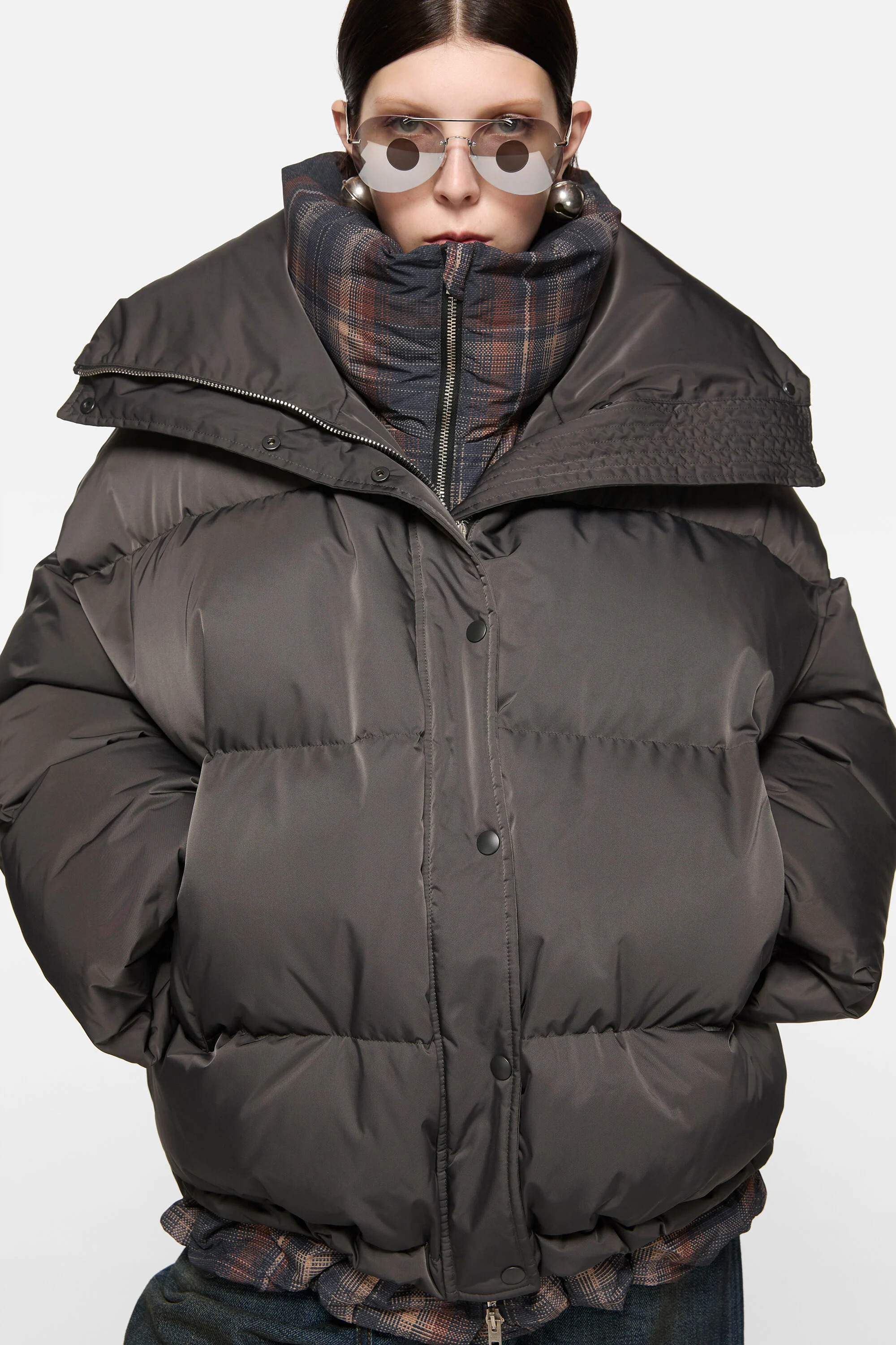 Puffer down jacket - Dark grey/multi - 4