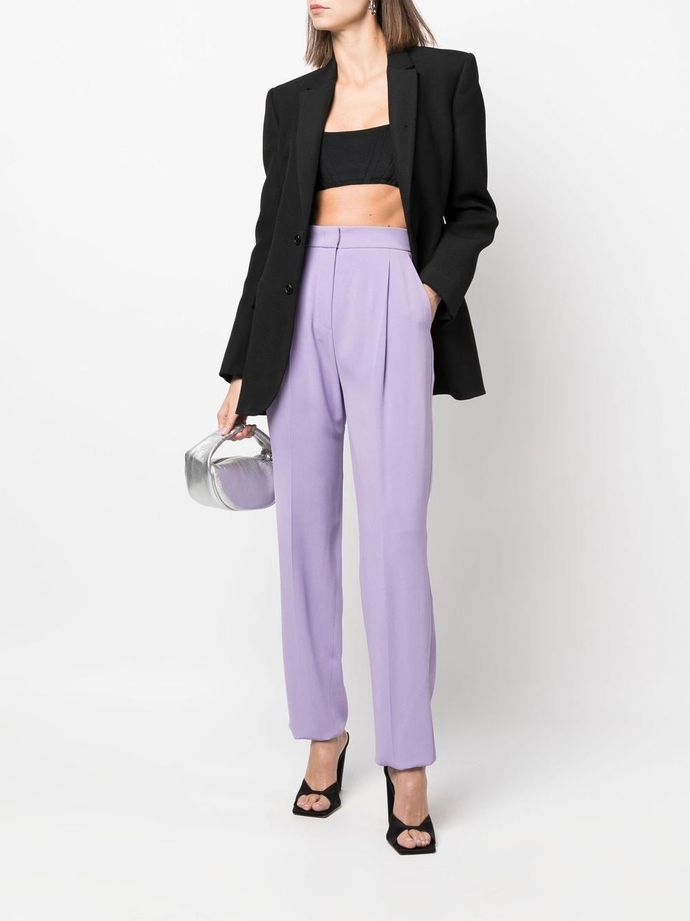 side-stripe straight leg trousers - 2