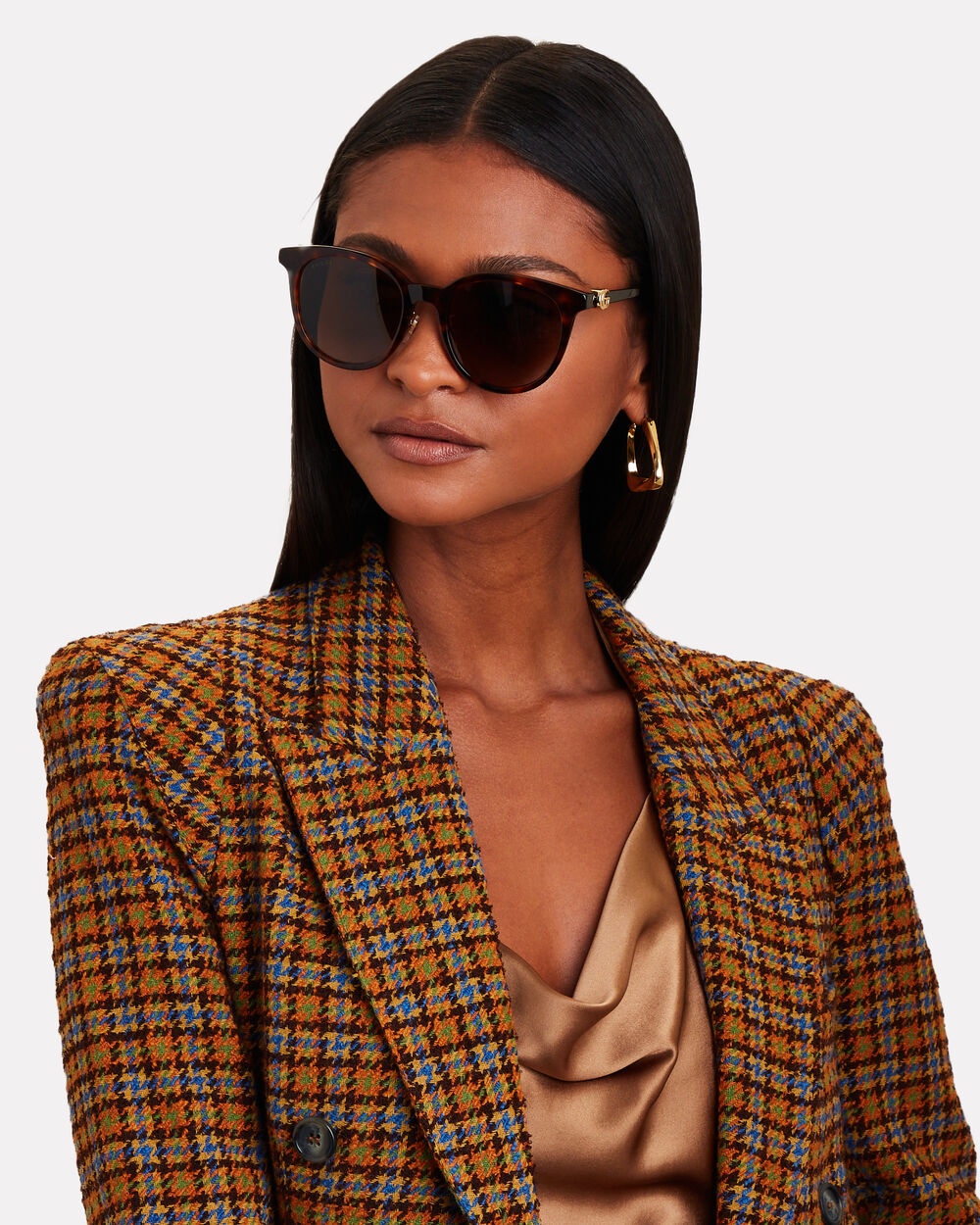 Oversized Round Tortoiseshell Sunglasses - 4