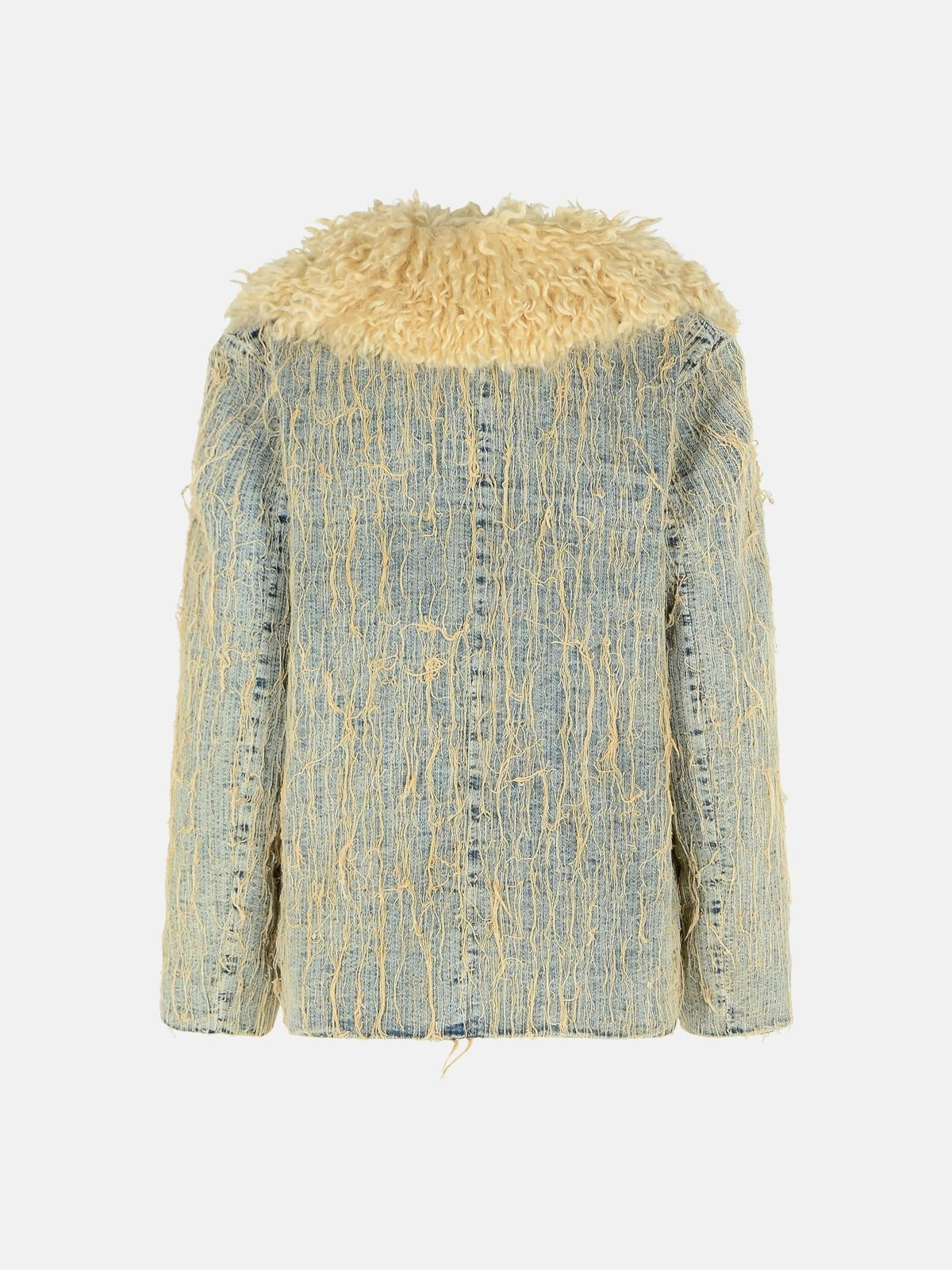 LIGHT BLUE COTTON BLEND JACKET - 3