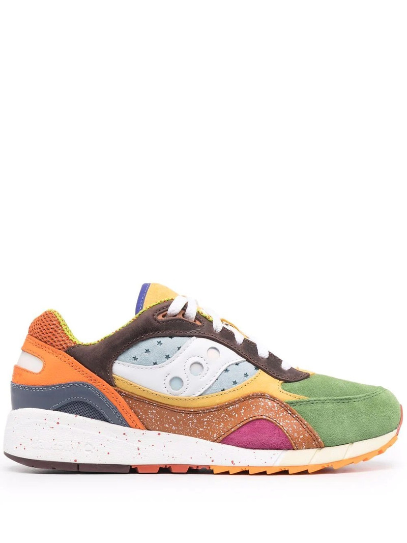 colour-block low-top sneakers - 1