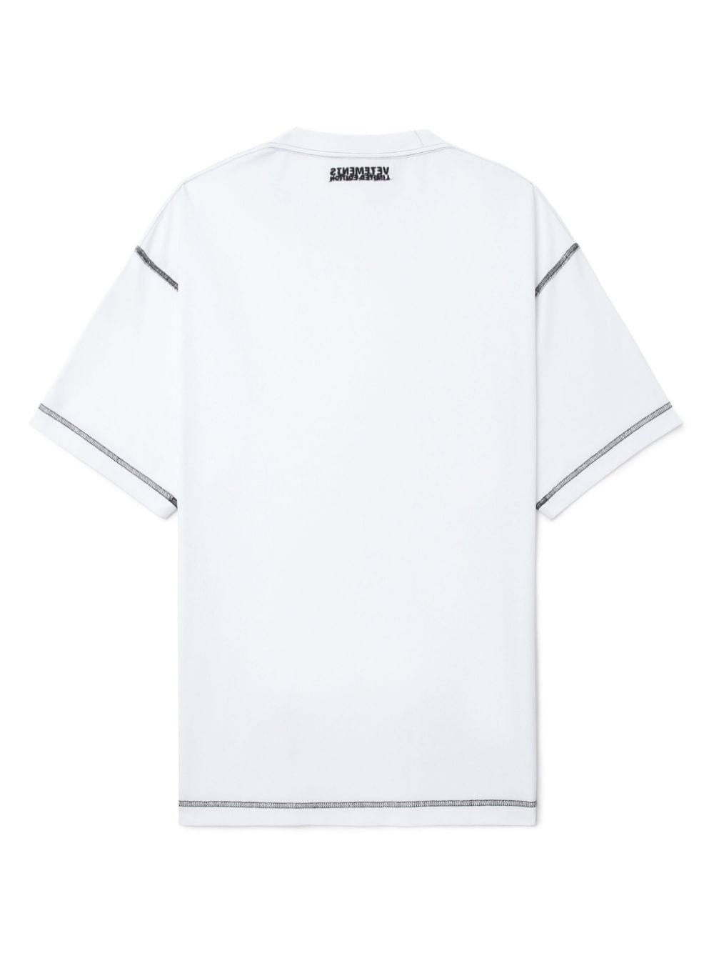 contrast-stitching cotton T-shirt - 6