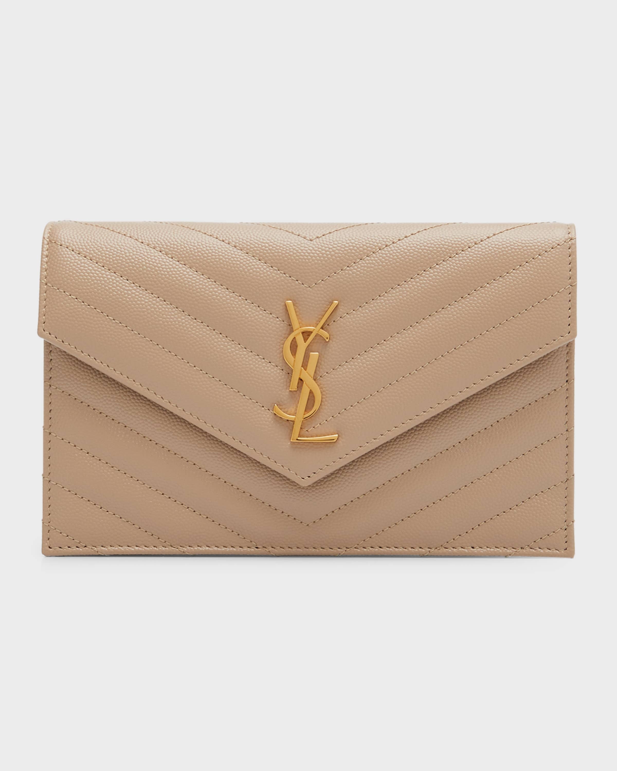 SAINT LAURENT Small YSL Envelope Flap Wallet on Chain