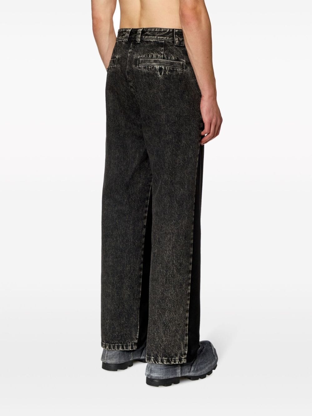 P-Wire denim panelled trousers - 4