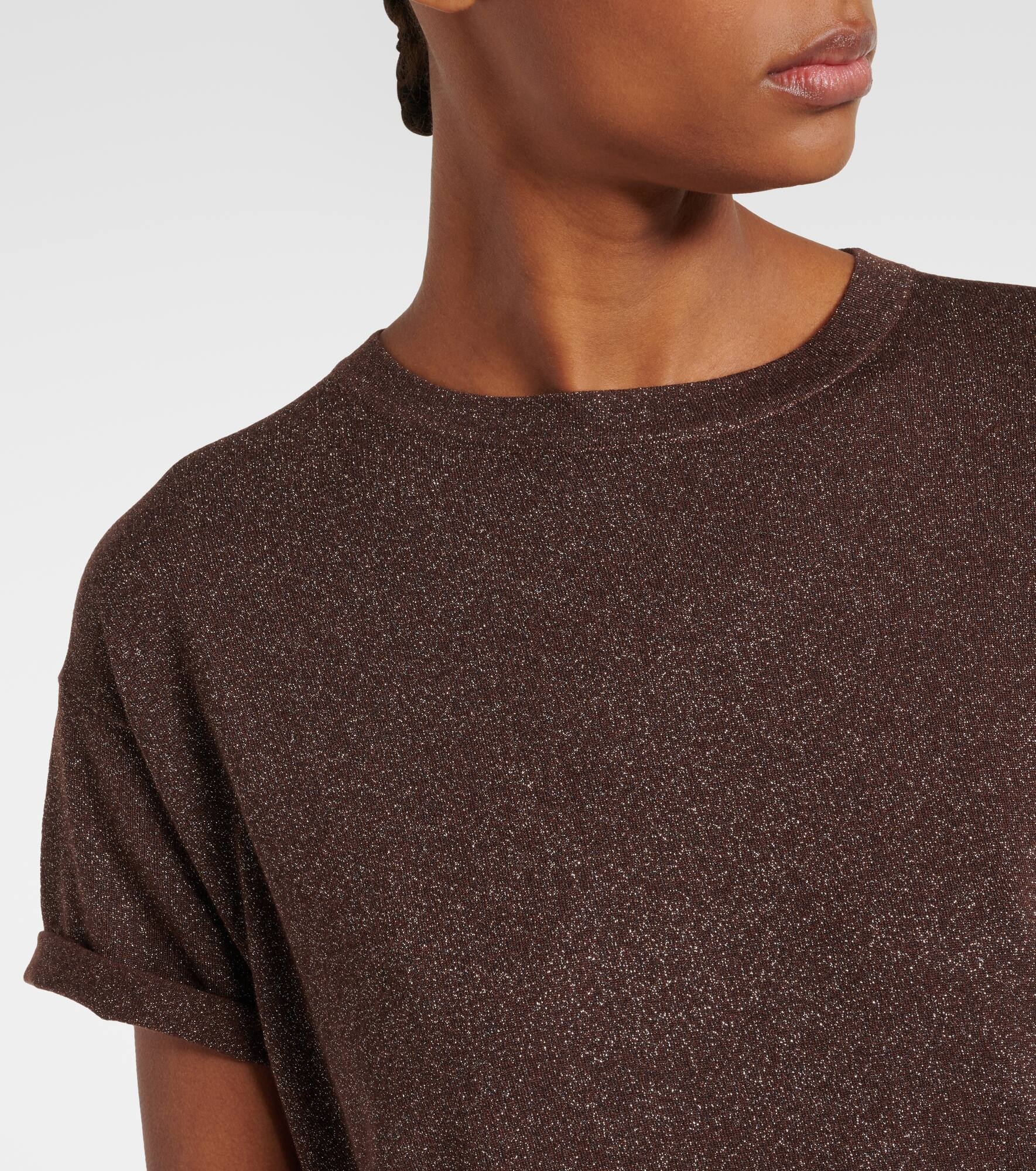 Cashmere and silk-blend lamé top - 5