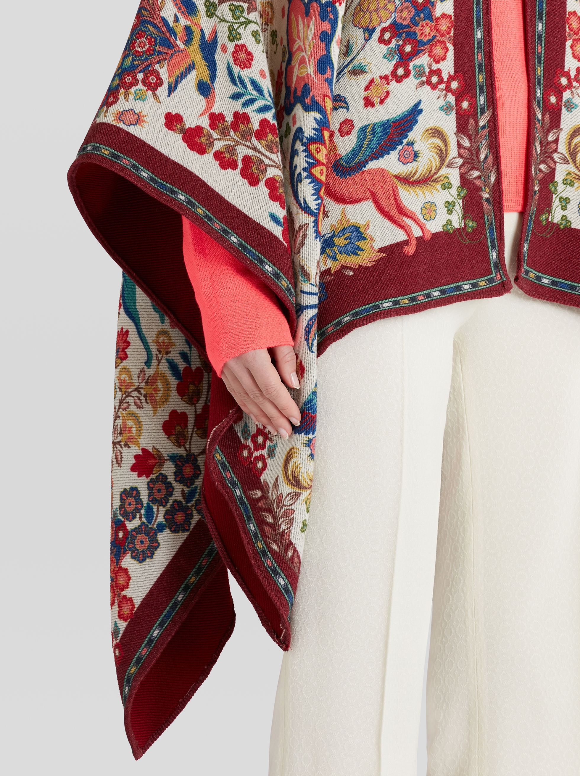 PRINTED VIRGIN WOOL CAPE - 2