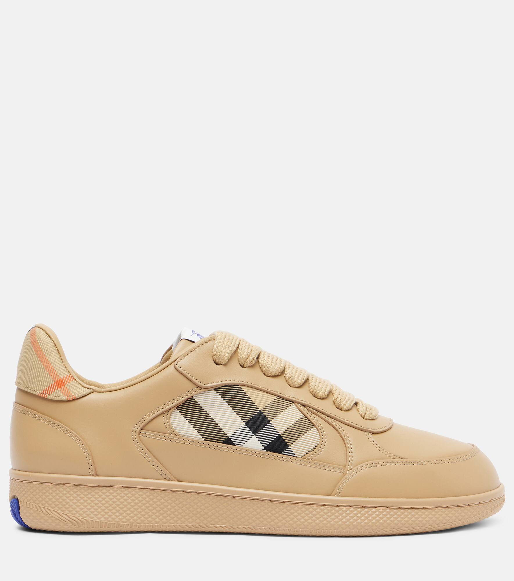 Burberry Check leather sneakers - 4